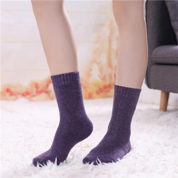 Wool Socks for Women Winter Warm Hiking Thick Warm Cozy Boot Crew - Picture 2 of 7